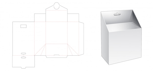 Verpackungsbox mit hängeloch-stanzschablone
