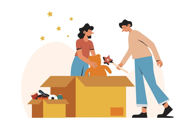 Verpackungsillustration einpacken