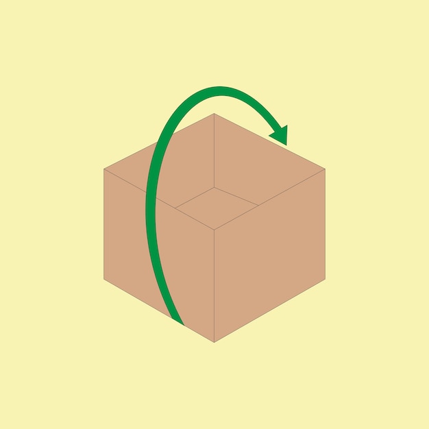 Verpackungsschachtel mit Pfeilvektor-Illustration Rücksendungspaketkonzept
