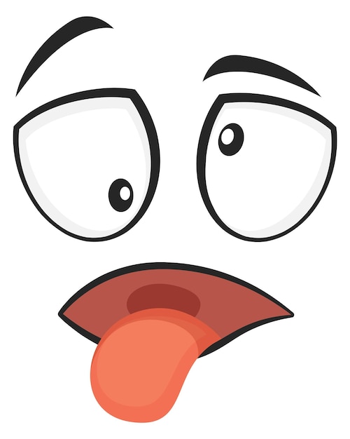Vektor verrückter gesichtsausdruck cartoon emotion comic emoji