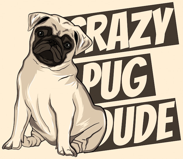 Verrückter Pug Kumpel