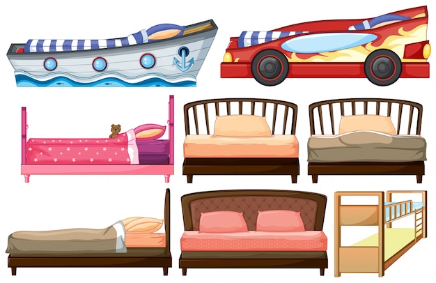 Verschiedene Bettdesigns