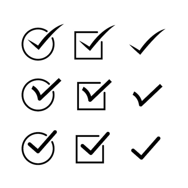 Verschiedene Checkliste für die richtige Markierung