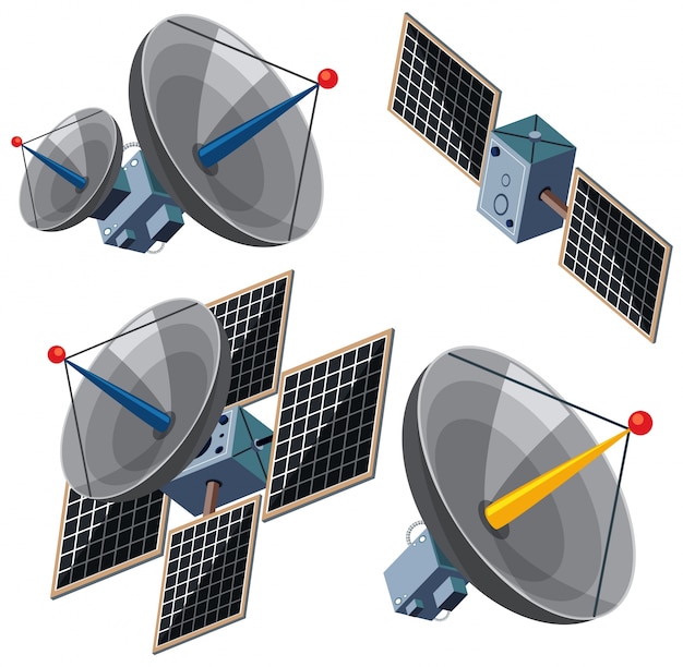 Verschiedene designs von satelliten