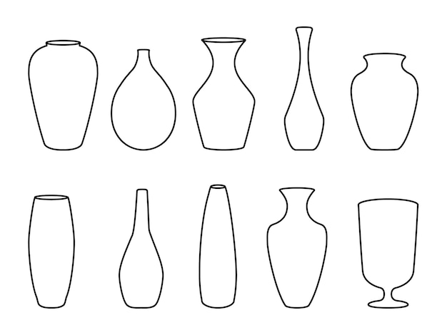 Verschiedene Formen von Vasen für die Innenarchitektur