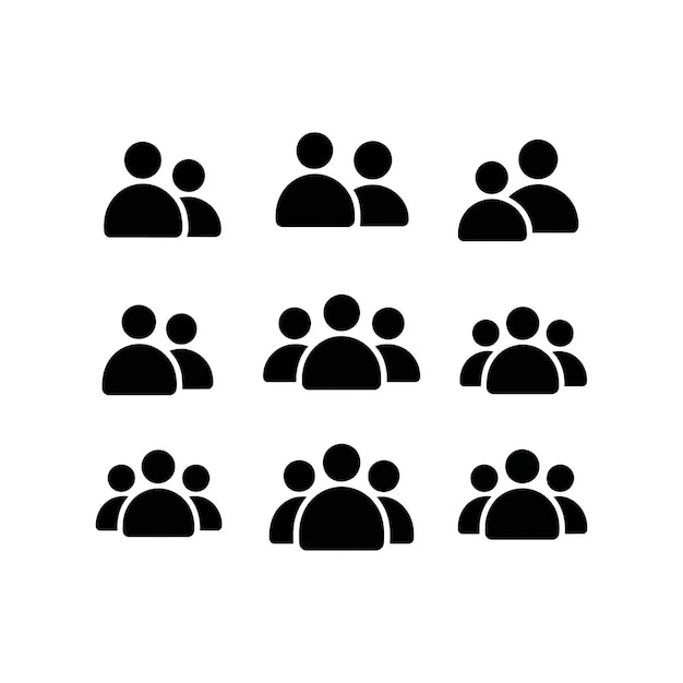 Verschiedene Gruppen-Symbole für soziale Medien oder Benutzeroberflächen-Design