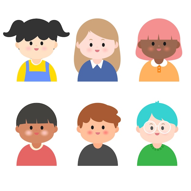 Verschiedene Kinderfiguren, Avatare