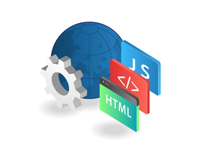 Vektor verschiedene programmiersprachen zum erstellen von webdesigns