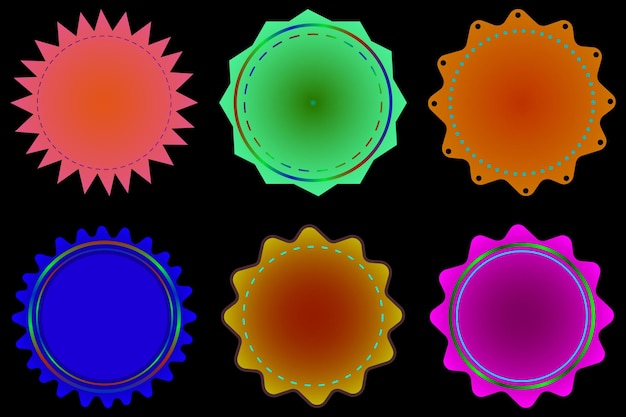 Vektor verschiedene starburst-abzeichen-vektorgrafiken