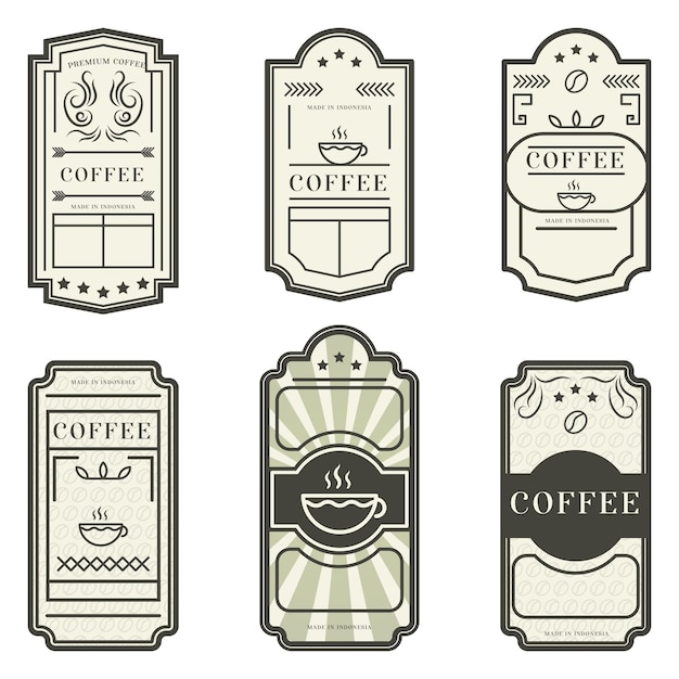 Verschiedene vintage labels kaffee