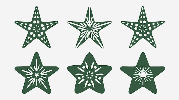 Verschiedene Weihnachtssternvektorentwürfe für Ferienprojekte