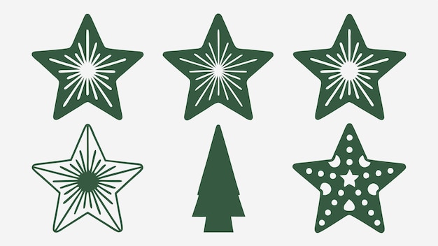 Verschiedene Weihnachtssternvektorentwürfe für Ferienprojekte