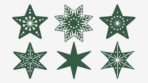 Verschiedene Weihnachtssternvektorentwürfe für Ferienprojekte