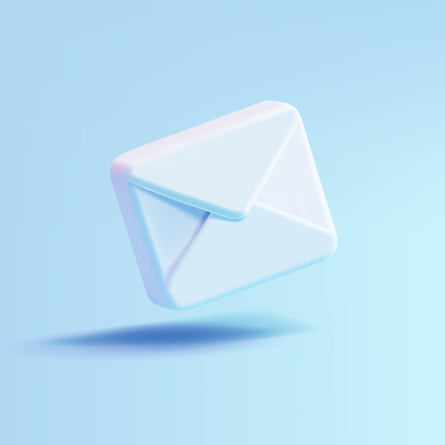 Verschlossener Umschlag in der Luft 3D Postbrief E-Mail Korrespondenz Post Webdesign Messaging