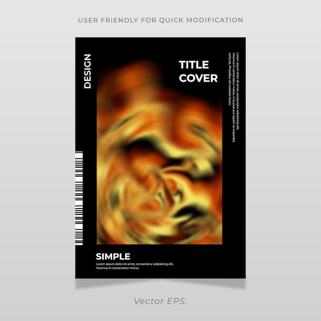 Verschwommenes künstlerisches Poster mit minimalem Layout und Typographie