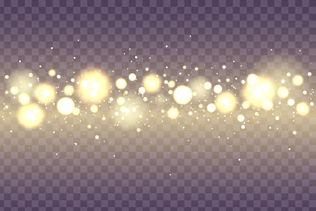 Verschwommenes Licht. Nacht leuchtendes Gold funkelt
