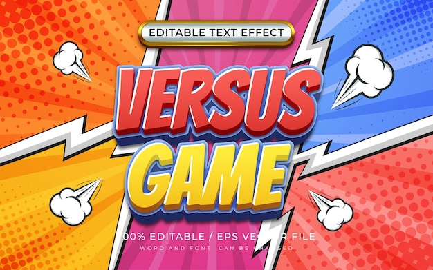 Vektor versus game 3d editable text-effekt