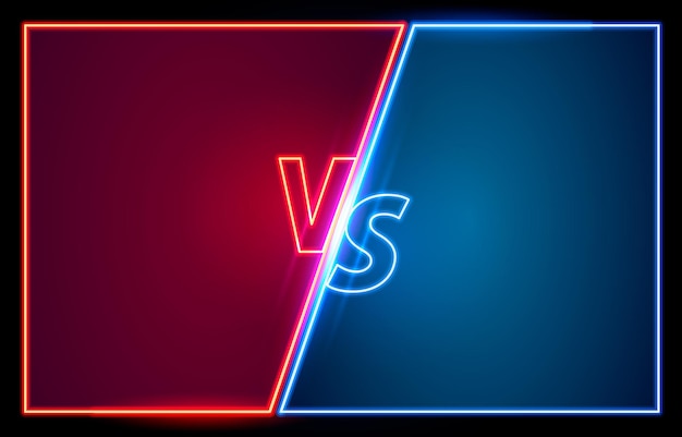 Vektor versus game cover, neon-banner-sport vs, team-konzept