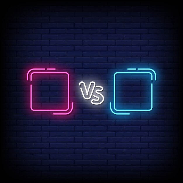 Versus Neon Signs Style Text