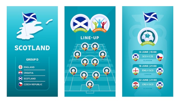 Vertikale banner des europäischen fußballs 2020 für soziale medien