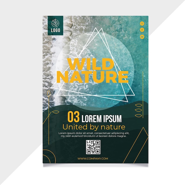 Vertikale Flyer-Schablone der wilden Natur