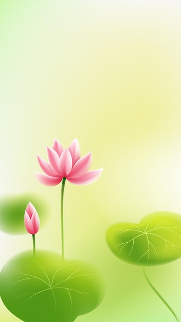 Vertikale Illustration im chinesischen Stil, türkisfarbenes, schönes Lotus