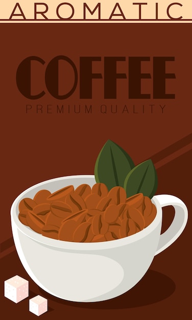 Vertikale kaffeequalitätsshop-plakatvektorillustration