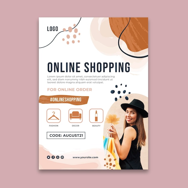 Vertikaler Flyer für Online-Einkäufe