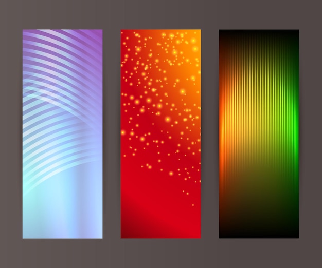 Vertikales Banner-Set-Design-Element Hintergrundglühen abstraktes shape17