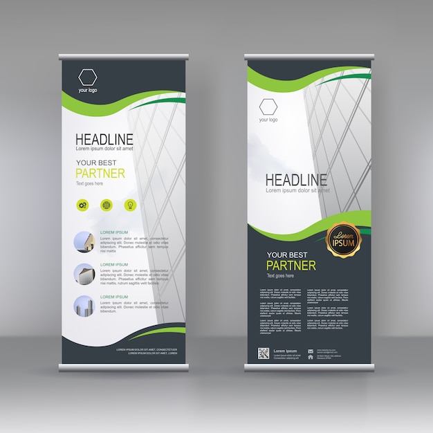 Vektor vertikales banner stand template design