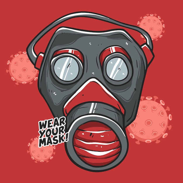 Verwenden sie ihre maske premium illustration