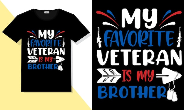 Veteran typografie t-shirt design