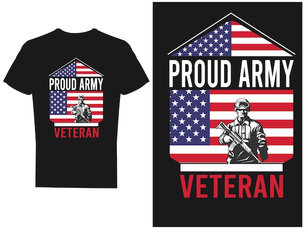 Veteranen-T-Shirt-Design und Vektor