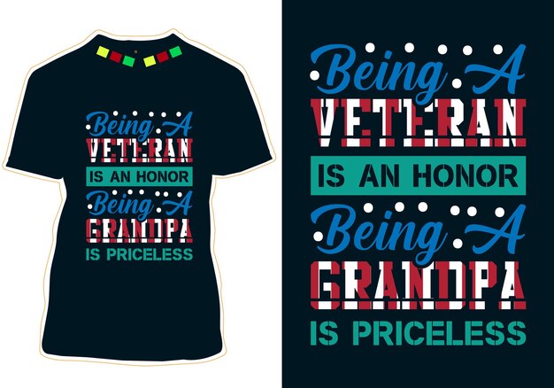 Vektor veteranentag-t-shirt-design-vektor