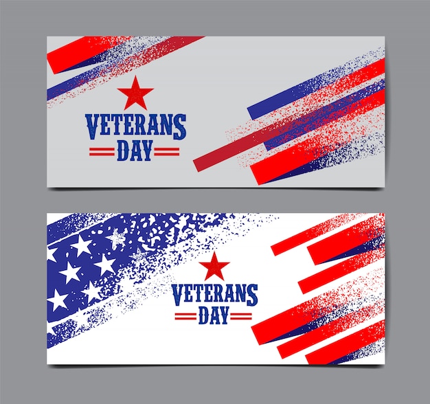 Vektor veterans day banner festgelegt