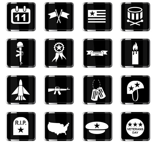 Veterans Day Web Icons für User Interface Design