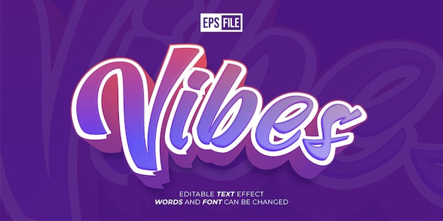 Vibes gradient text 3d-stil bearbeitbarer texteffekt