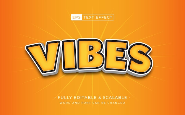 Vibes starken, fetten, modernen Cartoon-Text-Effekt