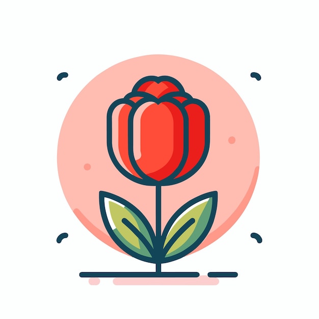 Vibrante rote tulpen-vektorillustration