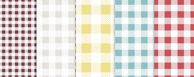 Vichy Seamless Pastel Gingham-Muster Hintergrund für Ostern Tapete Decke Satz von Pastell-Palette