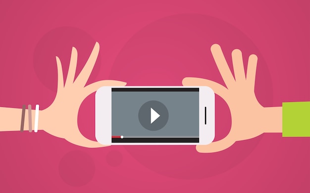 Video blog hand halten zelle smartphone-player