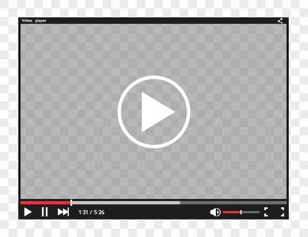 Vektor video-player für web- und mobile apps im flachen stil. .