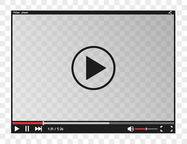 Video-player für web- und mobile apps im flachen stil. .