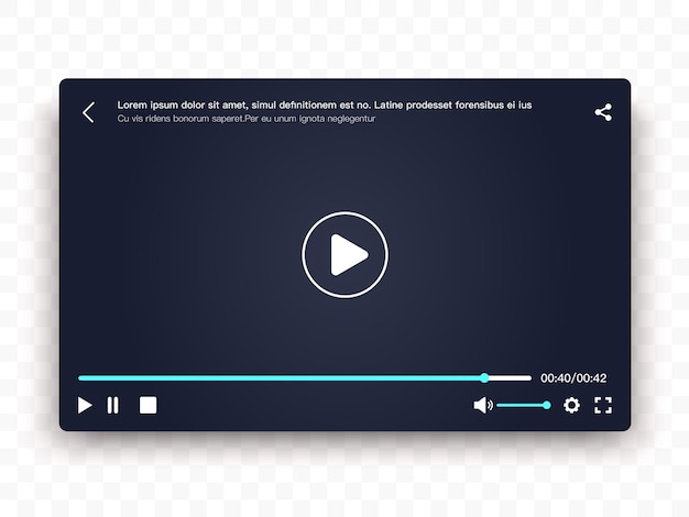 Video-Player-Vorlage für Websites und mobile AppsVektorillustration für mobile Anwendungen