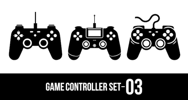 Video-spiel-controller silhouette-vektor-set-videospiel-kontroller