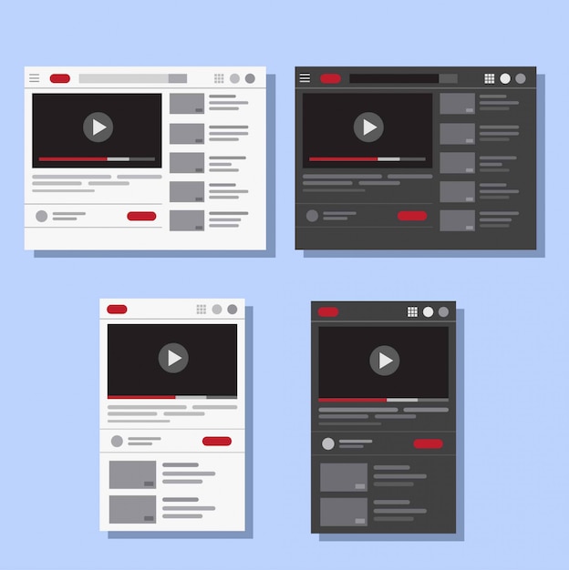 Video-Streaming-Hosting-Service-Seite flach. Internet-Website, UI, UX-Layout, in Desktop- und Mobilgeräten, Online-Unterhaltungstechnologie. Vorlage