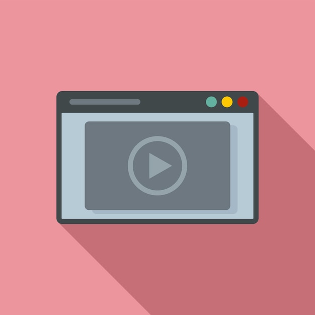 Video-Webseitensymbol Flache Illustration des Video-Webseiten-Vektorsymbols für Webdesign