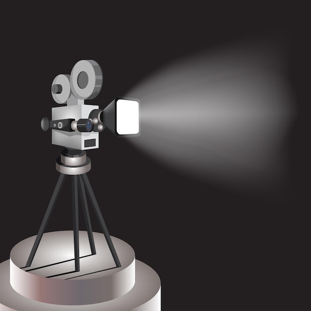 Videokamerasymbol auf schwarzem Hintergrund