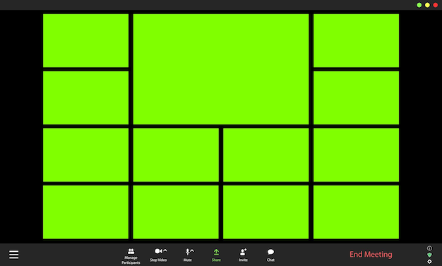 Videokonferenz-benutzeroberfläche fenster für videoanrufe überlagern chromakey-fenster