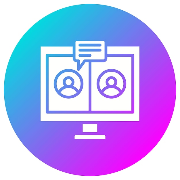 Videokonferenz-Vektor-Symbol kann für Bildungssymbolen verwendet werden